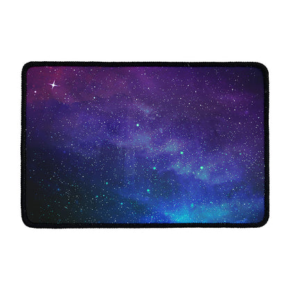 Purple Turquoise Galaxy Space Print Kitchen Mat