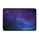 Purple Turquoise Galaxy Space Print Kitchen Mat