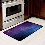 Purple Turquoise Galaxy Space Print Kitchen Mat