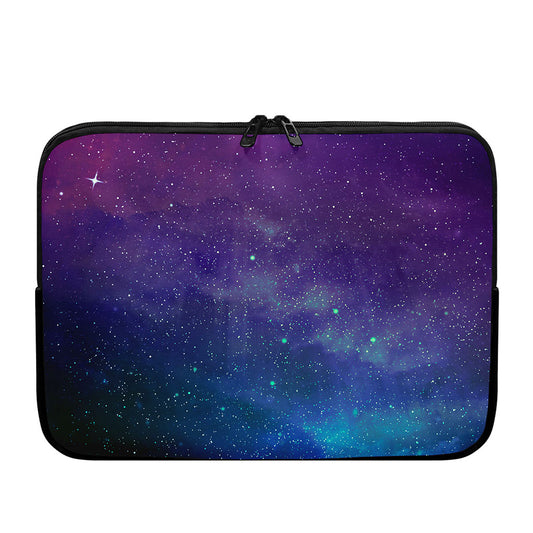 Purple Turquoise Galaxy Space Print Laptop Sleeve