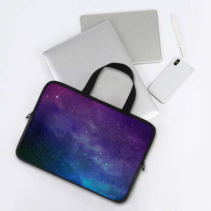 Purple Turquoise Galaxy Space Print Laptop Sleeve With Handle