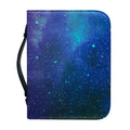 Purple Turquoise Galaxy Space Print Leather Bible Cover