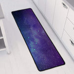 Purple Turquoise Galaxy Space Print Long Kitchen Mat