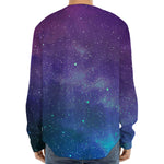 Purple Turquoise Galaxy Space Print Long Sleeve Baseball Jersey