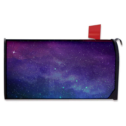 Purple Turquoise Galaxy Space Print Mailbox Cover
