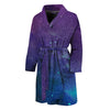 Purple Turquoise Galaxy Space Print Men's Bathrobe