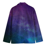 Purple Turquoise Galaxy Space Print Men's Blazer