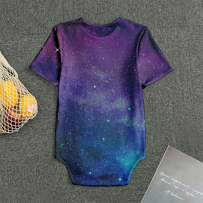 Purple Turquoise Galaxy Space Print Men's Bodysuit