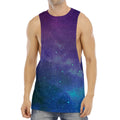 Purple Turquoise Galaxy Space Print Men's Muscle Tank Top