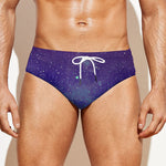 Purple Turquoise Galaxy Space Print Men's Swim Briefs