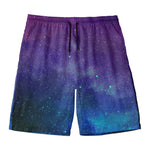 Purple Turquoise Galaxy Space Print Men's Swim Trunks