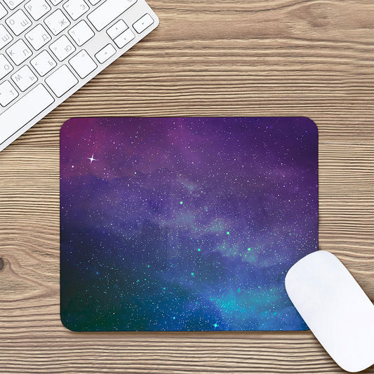 Purple Turquoise Galaxy Space Print Mouse Pad