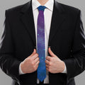 Purple Turquoise Galaxy Space Print Necktie