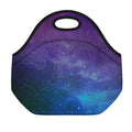 Purple Turquoise Galaxy Space Print Neoprene Lunch Bag