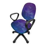 Purple Turquoise Galaxy Space Print Office Chair Cover