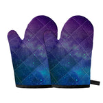 Purple Turquoise Galaxy Space Print Oven Mitts