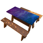 Purple Turquoise Galaxy Space Print Picnic Table Cover