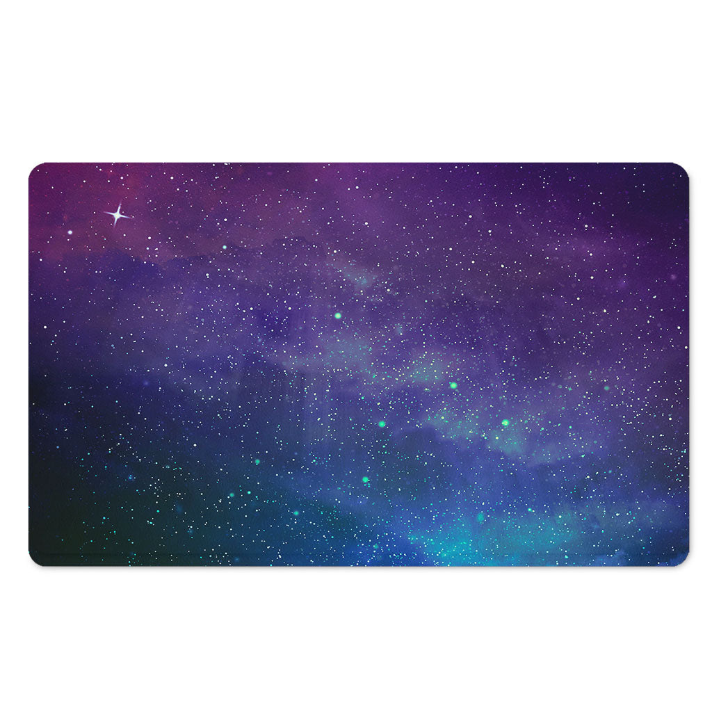 Purple Turquoise Galaxy Space Print Polyester Doormat