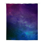 Purple Turquoise Galaxy Space Print Polyester Shower Curtain