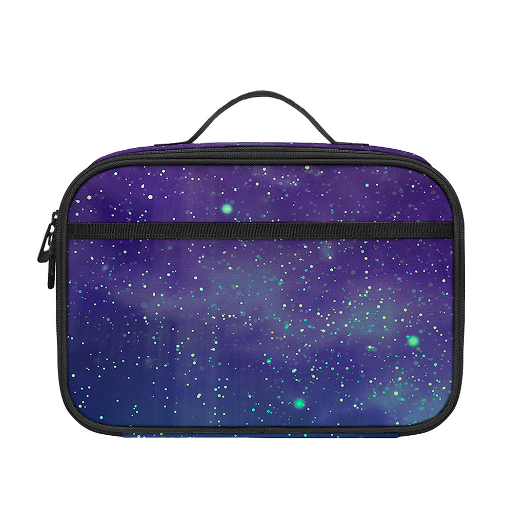Purple Turquoise Galaxy Space Print Portable Lunch Bag
