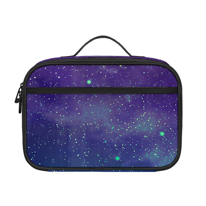 Purple Turquoise Galaxy Space Print Portable Lunch Bag
