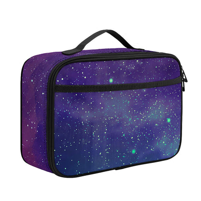 Purple Turquoise Galaxy Space Print Portable Lunch Bag
