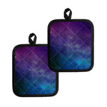 Purple Turquoise Galaxy Space Print Pot Holders
