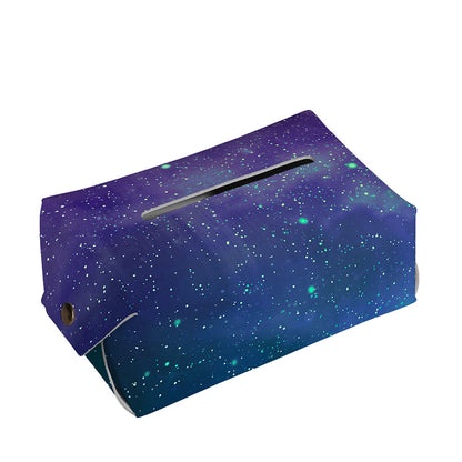 Purple Turquoise Galaxy Space Print Rectangle Tissue Box Cover