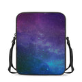 Purple Turquoise Galaxy Space Print Rectangular Crossbody Bag