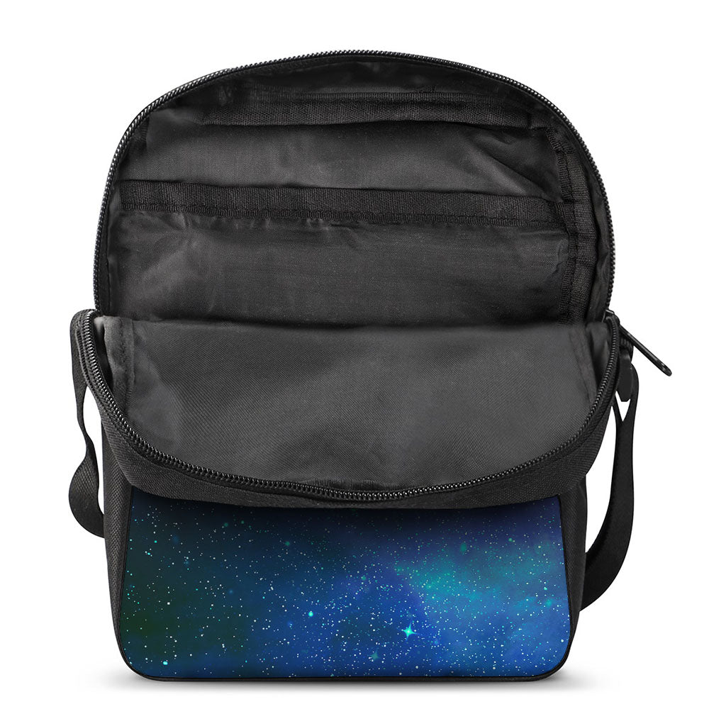 Purple Turquoise Galaxy Space Print Rectangular Crossbody Bag