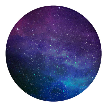 Purple Turquoise Galaxy Space Print Round Blanket