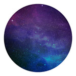 Purple Turquoise Galaxy Space Print Round Blanket