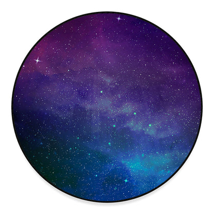 Purple Turquoise Galaxy Space Print Round Floor Mat