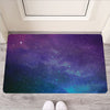 Purple Turquoise Galaxy Space Print Rubber Doormat