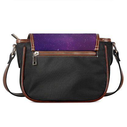 Purple Turquoise Galaxy Space Print Saddle Bag