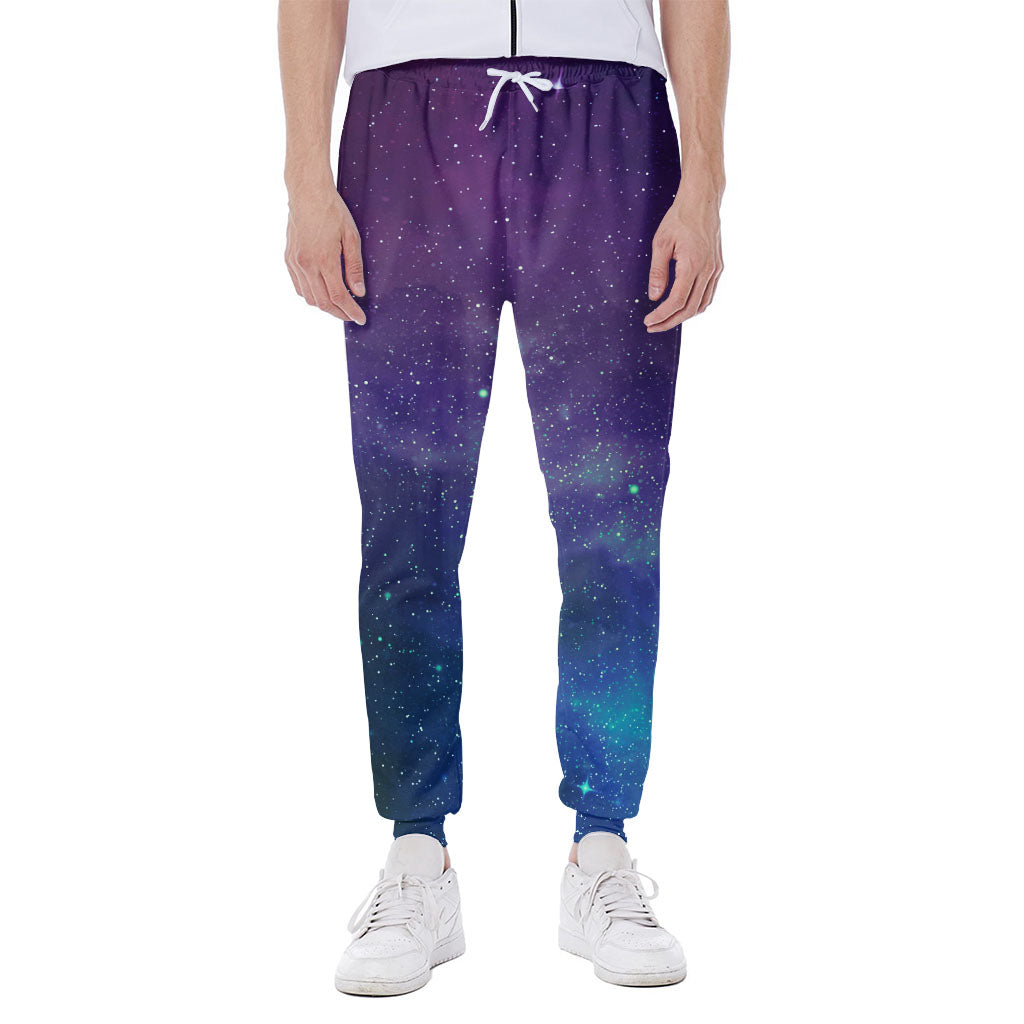 Purple Turquoise Galaxy Space Print Scuba Joggers