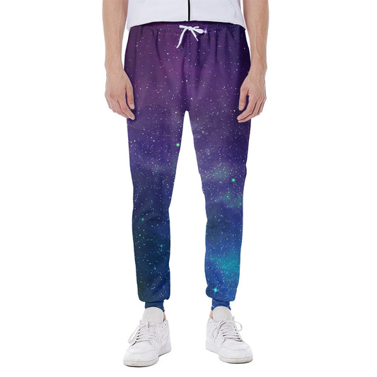 Purple Turquoise Galaxy Space Print Scuba Joggers