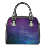 Purple Turquoise Galaxy Space Print Shoulder Handbag