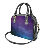 Purple Turquoise Galaxy Space Print Shoulder Handbag