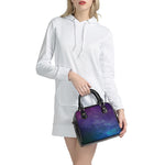 Purple Turquoise Galaxy Space Print Shoulder Handbag