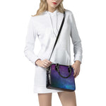 Purple Turquoise Galaxy Space Print Shoulder Handbag