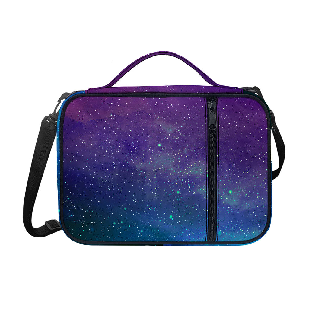 Purple Turquoise Galaxy Space Print Shoulder Strap Bible Bag
