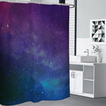 Purple Turquoise Galaxy Space Print Shower Curtain
