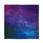 Purple Turquoise Galaxy Space Print Silk Bandana