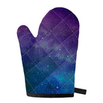 Purple Turquoise Galaxy Space Print Single Oven Mitt