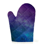 Purple Turquoise Galaxy Space Print Single Oven Mitt