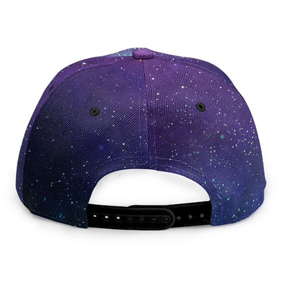 Purple Turquoise Galaxy Space Print Snapback Cap