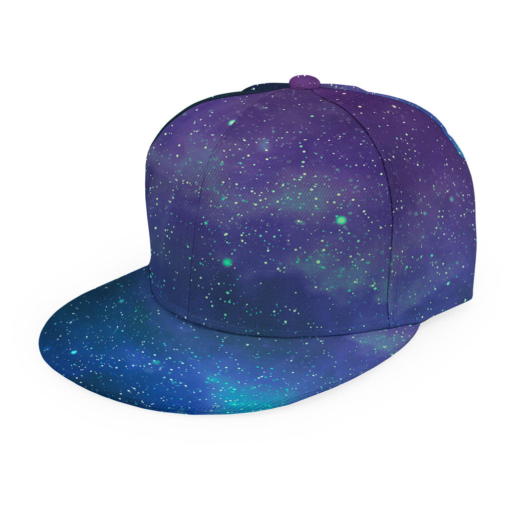 Purple Turquoise Galaxy Space Print Snapback Cap