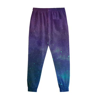 Purple Turquoise Galaxy Space Print Sweatpants