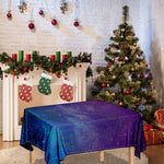 Purple Turquoise Galaxy Space Print Tablecloth